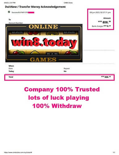 Sky777 Casino success story from MYR50 to MYR800